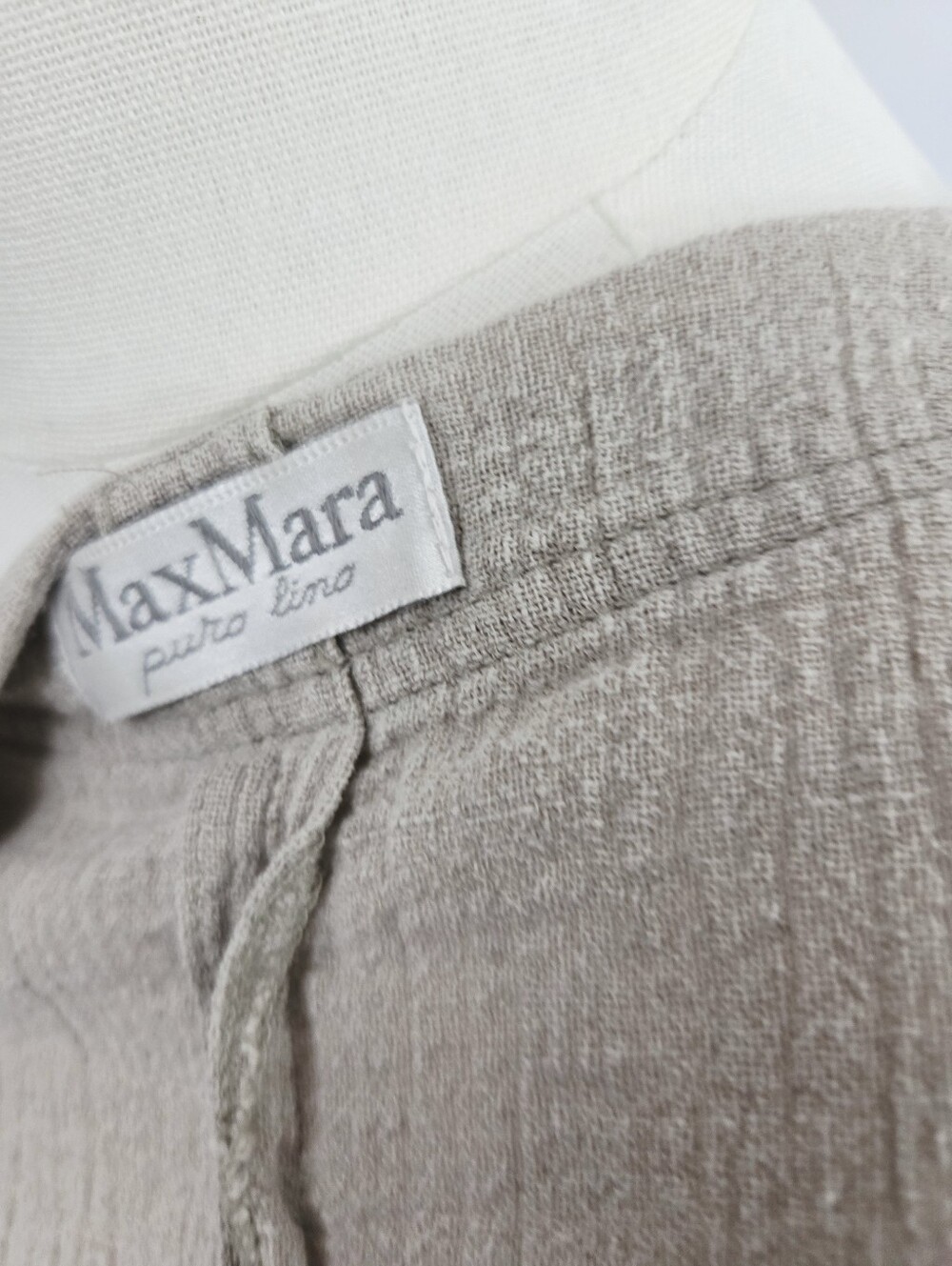 MaxMara Puro Lino Light Beige Old Money Pretty Minimalist Cardigan Size 12 Large - Picture 7 of 11